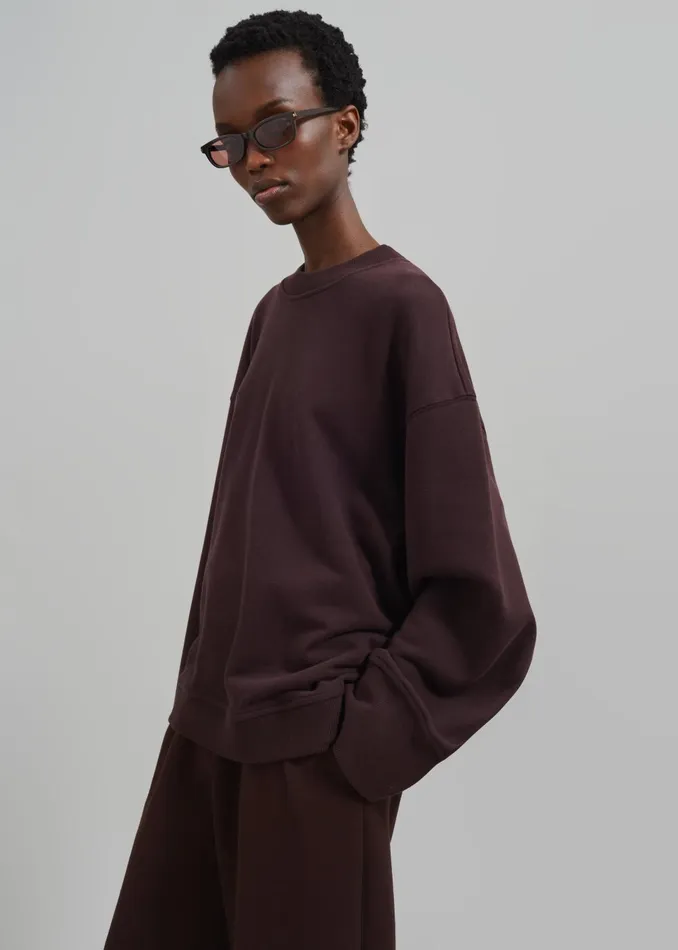 Women Talia Sweatshirt 8211 Dark Plum The Frankie Shop Tops