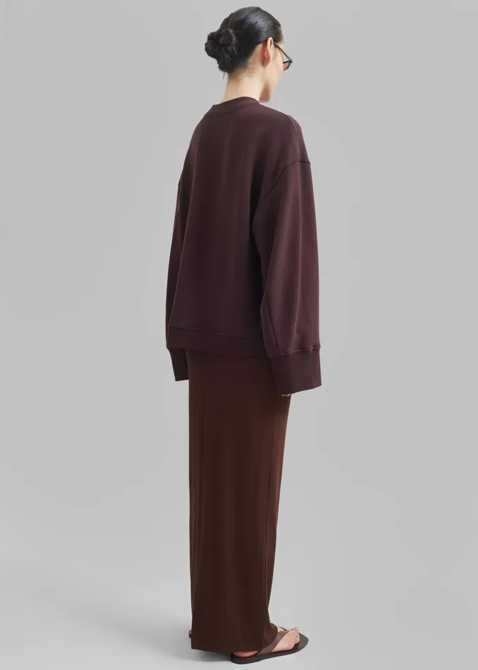 Women Talia Sweatshirt 8211 Dark Plum The Frankie Shop Tops