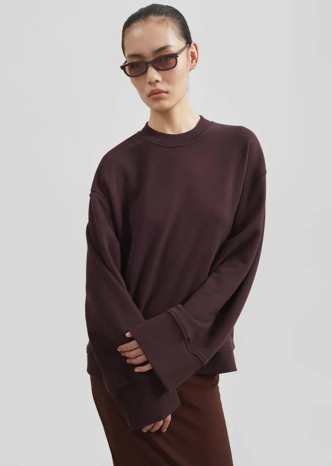 Women Talia Sweatshirt 8211 Dark Plum The Frankie Shop Tops