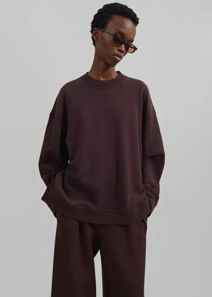 Women Talia Sweatshirt 8211 Dark Plum The Frankie Shop Tops