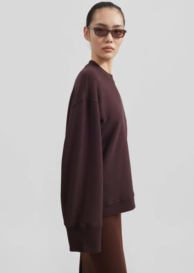 Women Talia Sweatshirt 8211 Dark Plum The Frankie Shop Tops