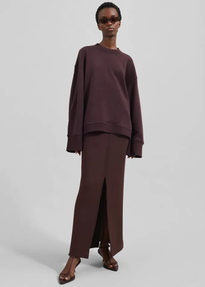 Women Talia Sweatshirt 8211 Dark Plum The Frankie Shop Tops