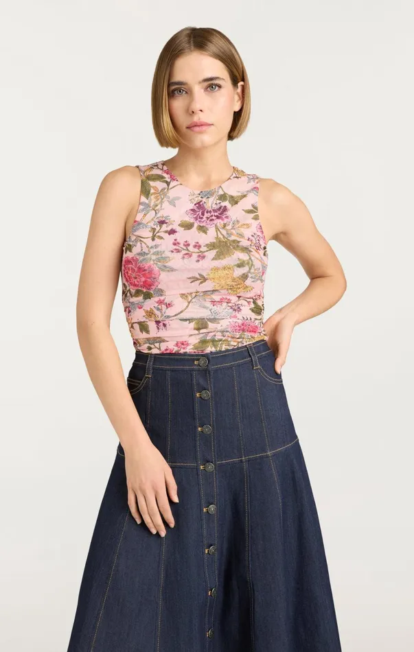 Women Tank Tops and Camisoles Cinq Sept Dasha Top Soft Pink Multi