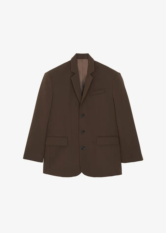 Women Tansy Oversized Blazer 8211 Chocolate The Frankie Shop Outerwear