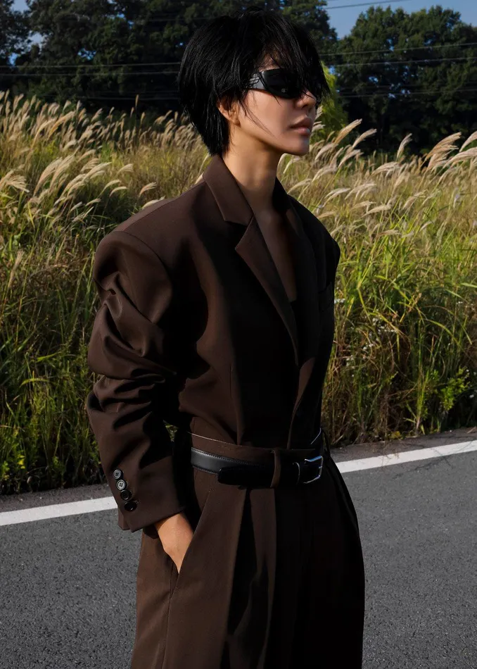 Women Tansy Oversized Blazer 8211 Chocolate The Frankie Shop Outerwear