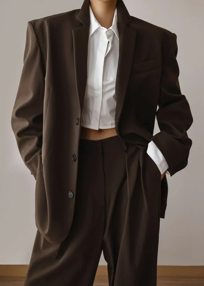 Women Tansy Oversized Blazer 8211 Chocolate The Frankie Shop Outerwear
