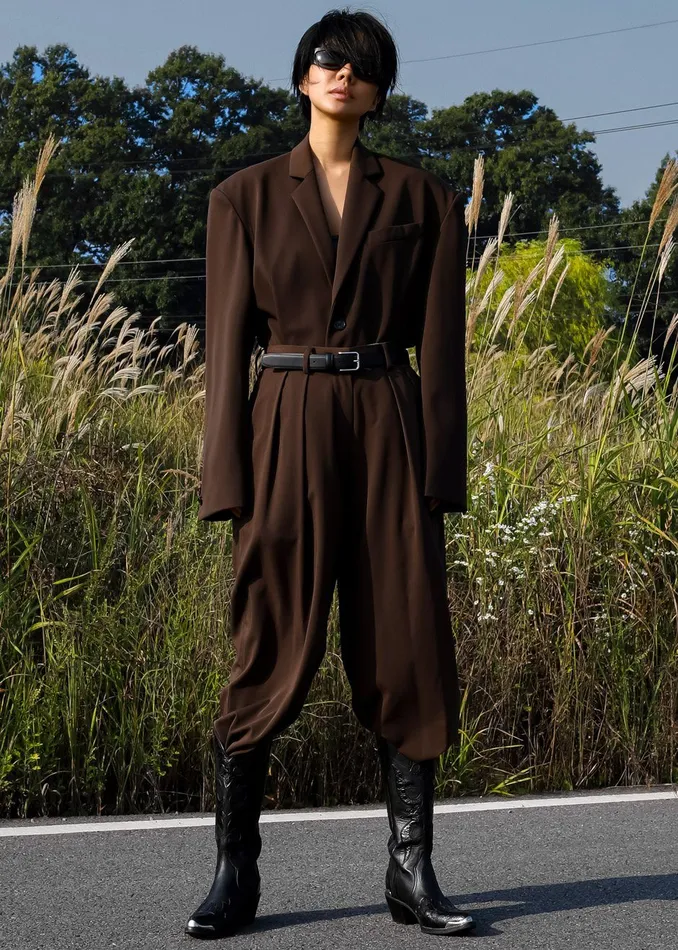 Women Tansy Oversized Blazer 8211 Chocolate The Frankie Shop Outerwear