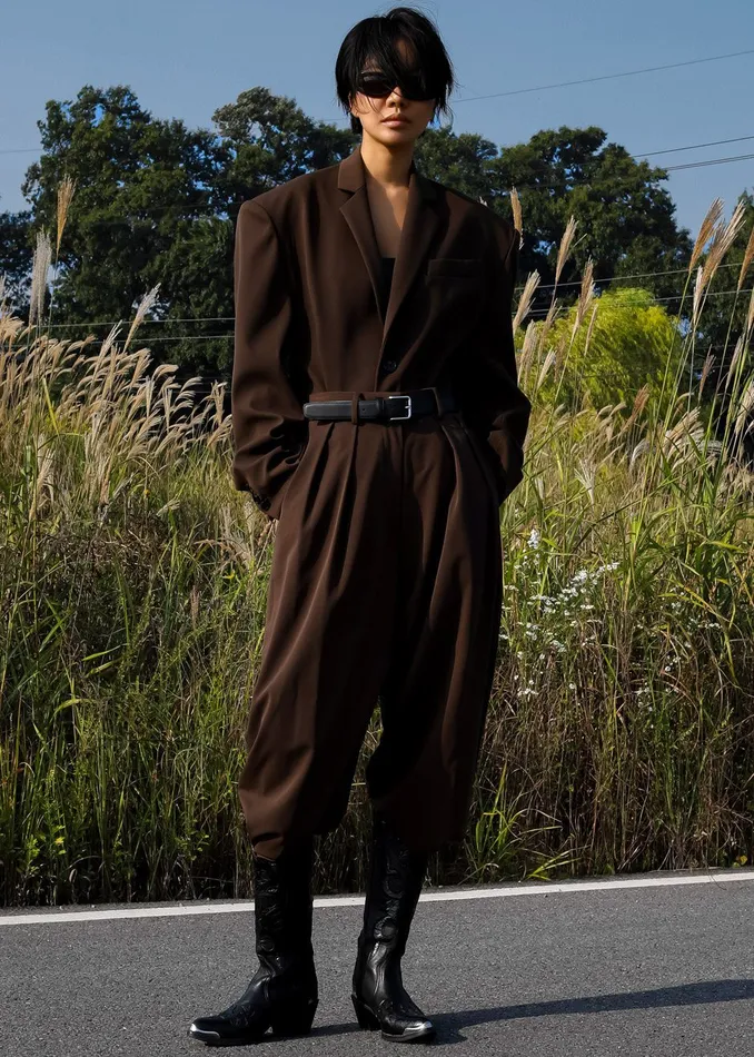 Women Tansy Oversized Blazer 8211 Chocolate The Frankie Shop Outerwear