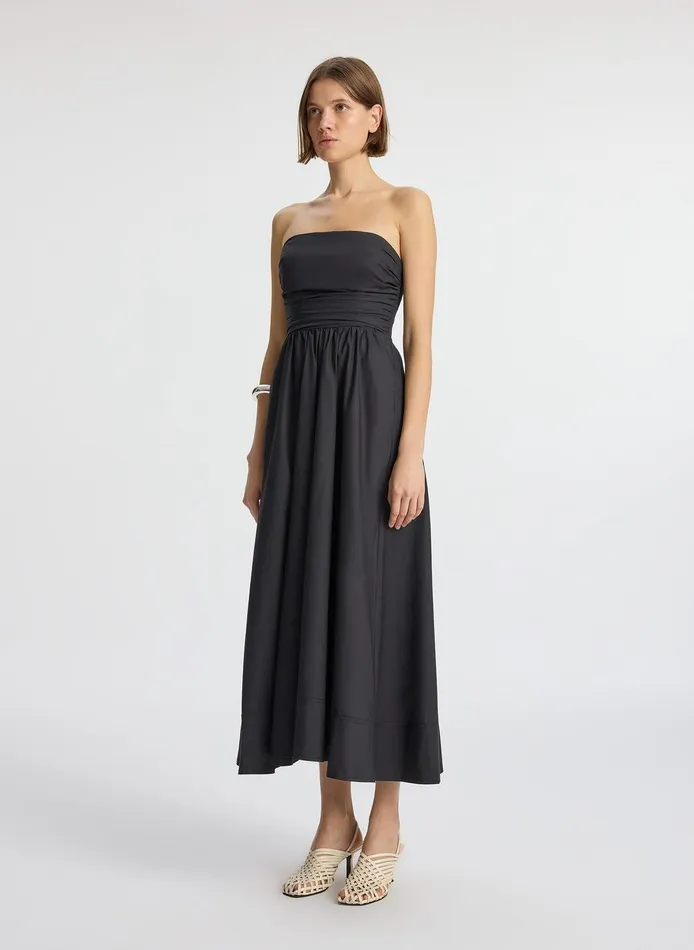 Women Tate Strapless Midi Dress Black ALC Dresses