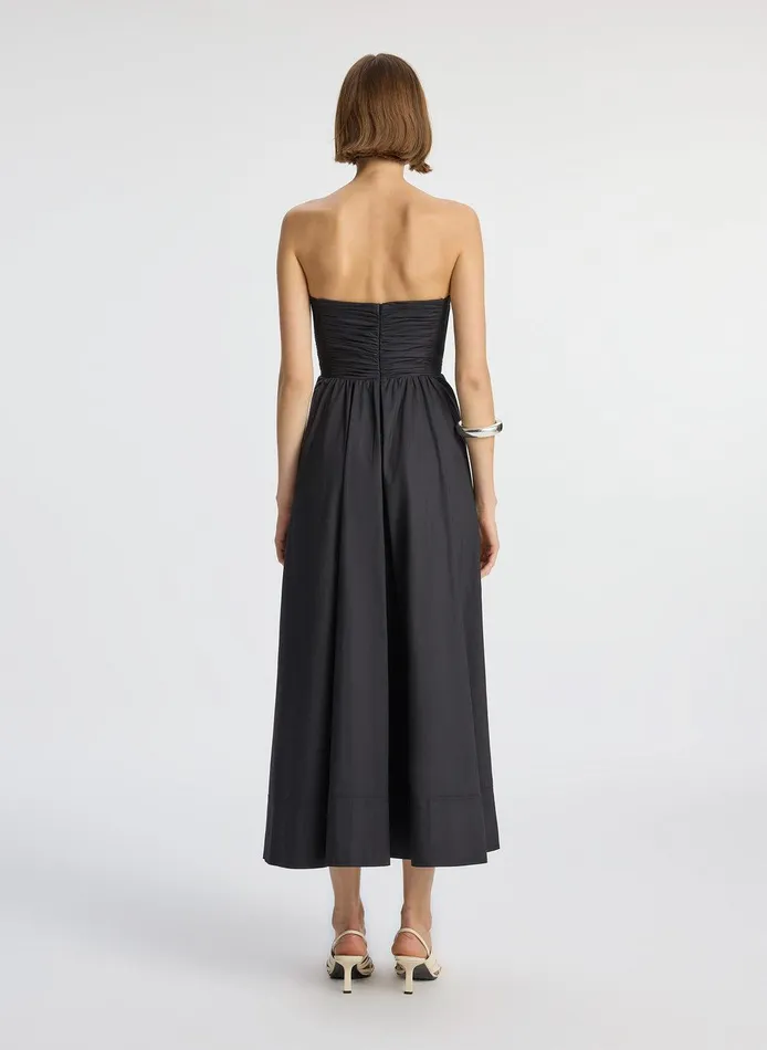 Women Tate Strapless Midi Dress Black ALC Dresses