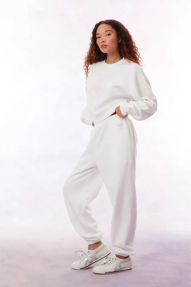 Women Tees and Fleece LoveShackFancy Malone Tennis Logo Sweatpant White