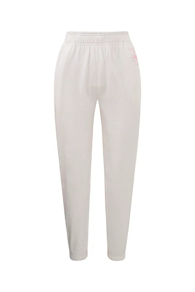 Women Tees and Fleece LoveShackFancy Malone Tennis Logo Sweatpant White
