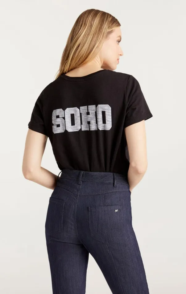 Women Tees and Pullovers Cinq Sept Soho New York Tee Blackwhite