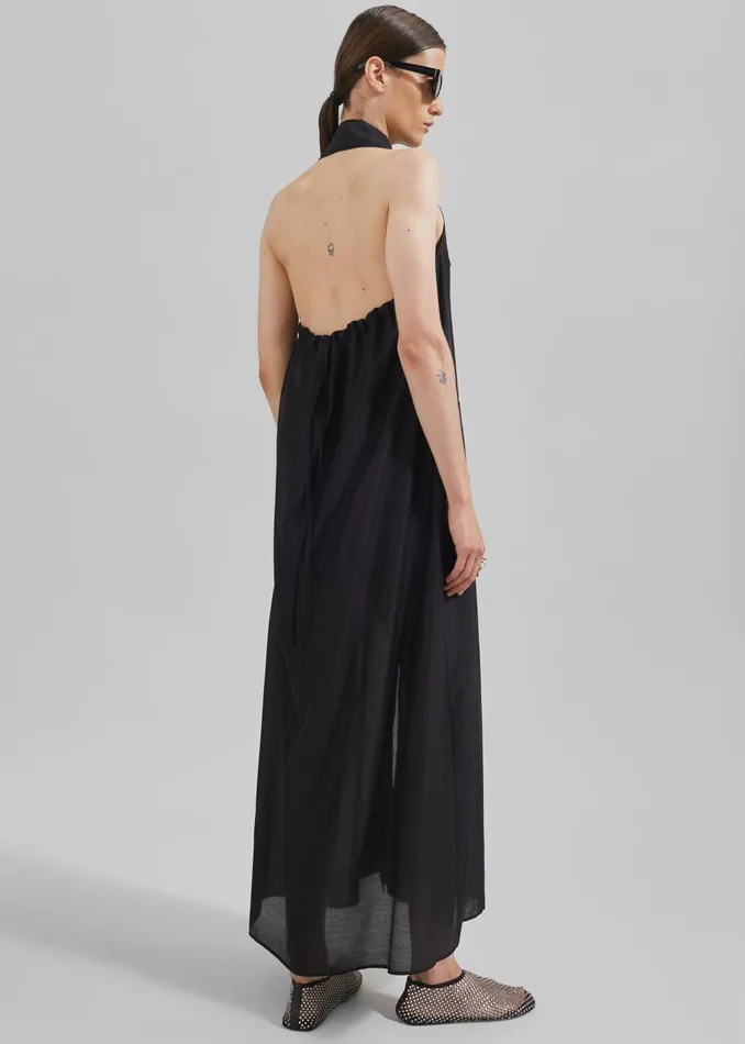 Women Temi Sheer Halter Dress 8211 Black The Frankie Shop Dresses
