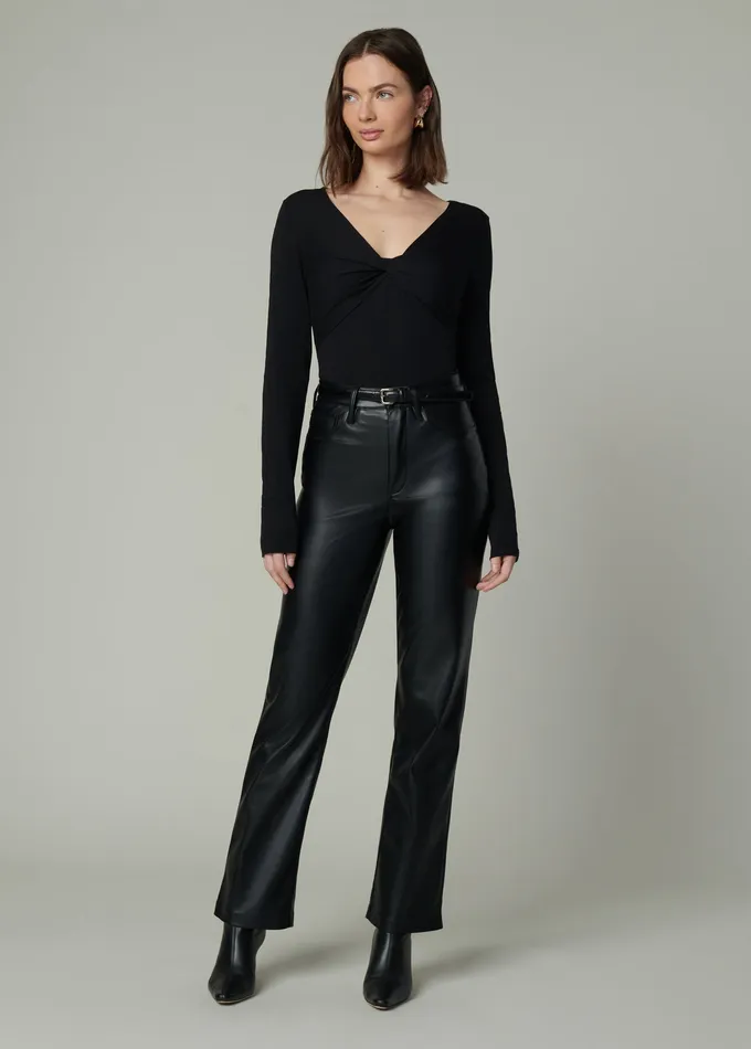 Women THE AVA STRIPE TWIST V NECK TOP Black Tops Joe8217s Jeans