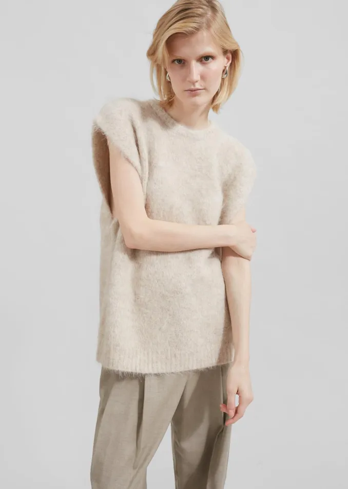 Women The Garment Bern Knit Top 8211 Oyster The Frankie Shop Knitwear