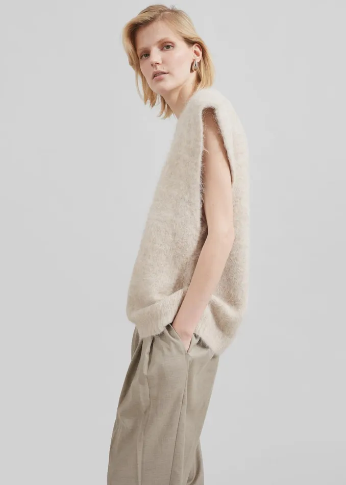 Women The Garment Bern Knit Top 8211 Oyster The Frankie Shop Knitwear