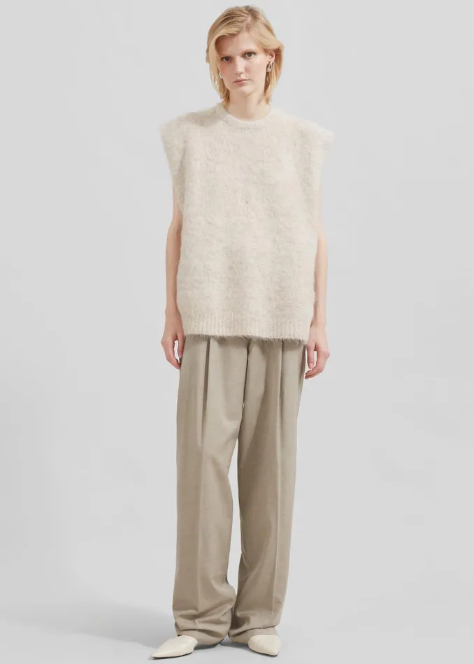 Women The Garment Bern Knit Top 8211 Oyster The Frankie Shop Knitwear