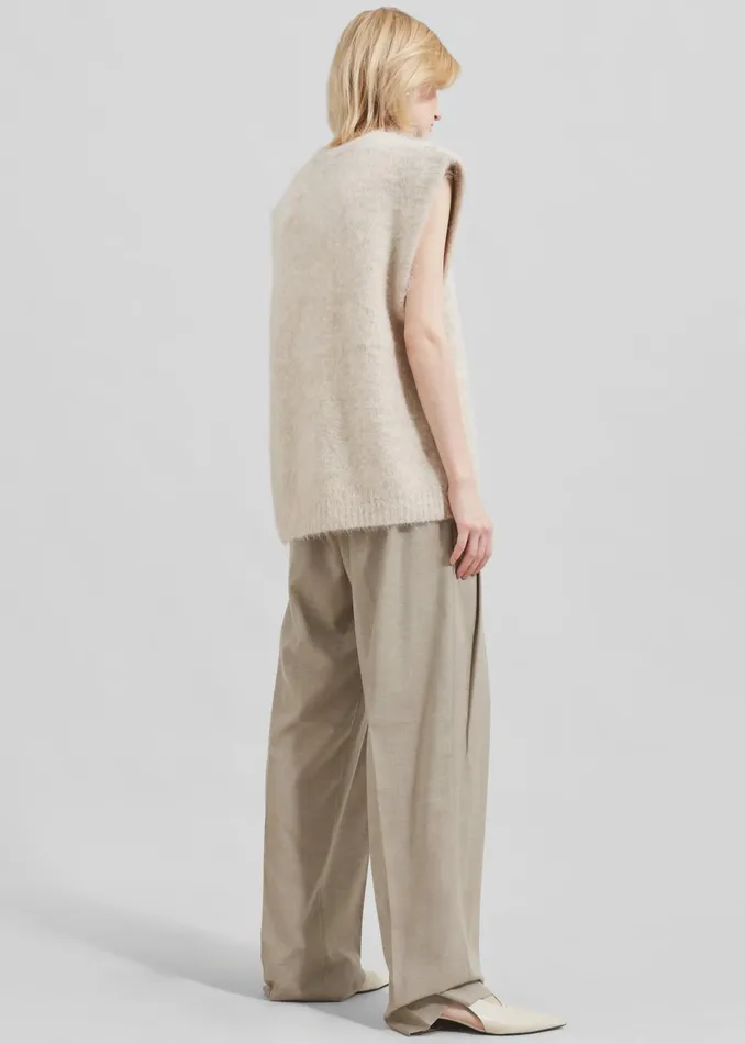 Women The Garment Bern Knit Top 8211 Oyster The Frankie Shop Knitwear