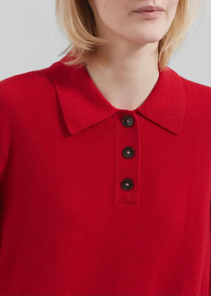 Women The Garment Como Polo 8211 Red The Frankie Shop Knitwear