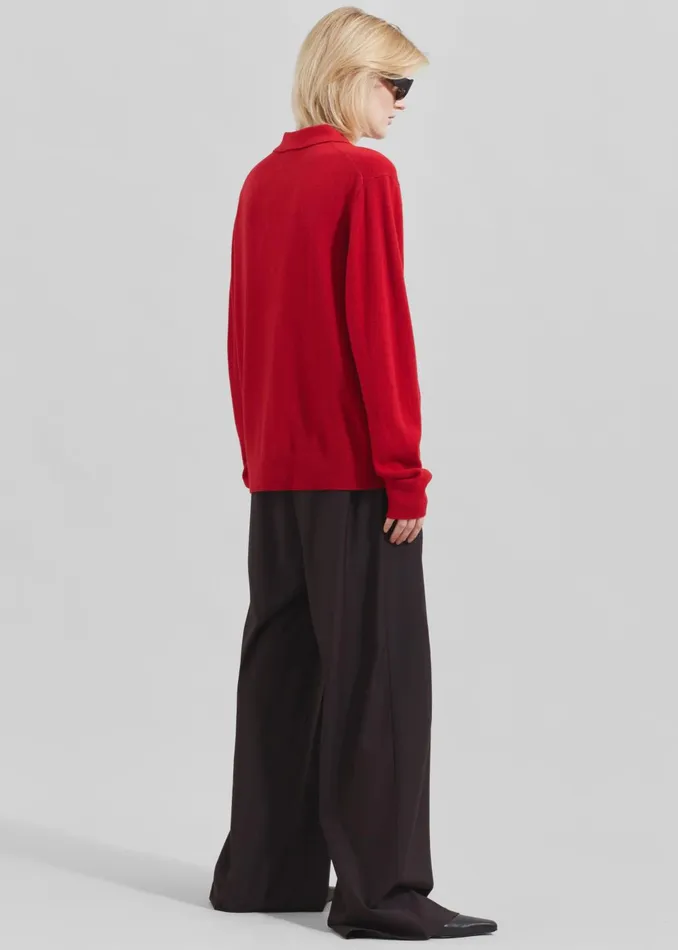 Women The Garment Como Polo 8211 Red The Frankie Shop Knitwear