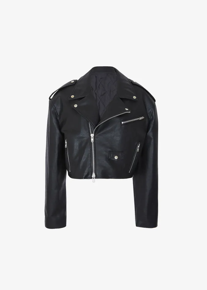 Women Tidus Cropped Biker Jacket 8211 Black The Frankie Shop Outerwear