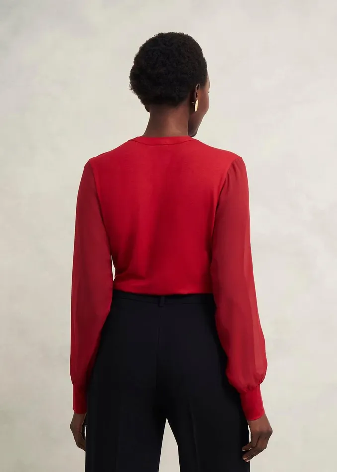 Women Tops Hobbs Darcey Top Pomegranate Red