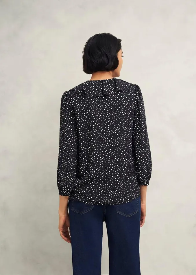 Women Tops Hobbs May Blouse Black Ivory