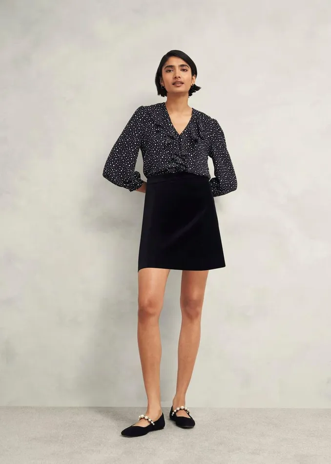 Women Tops Hobbs May Blouse Black Ivory
