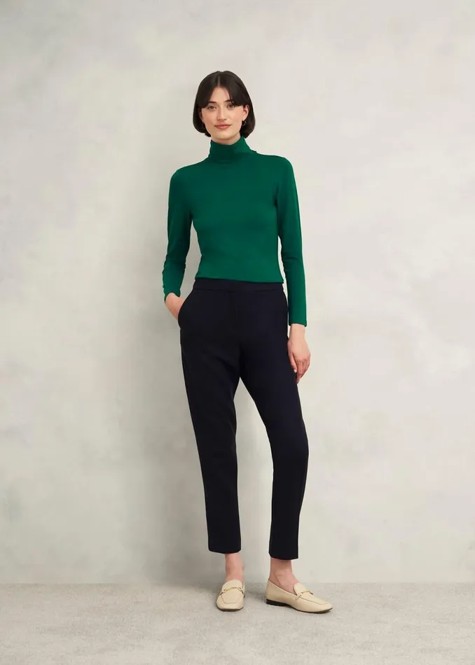 Women Tops Hobbs Mischa Roll Neck Top Agate Green