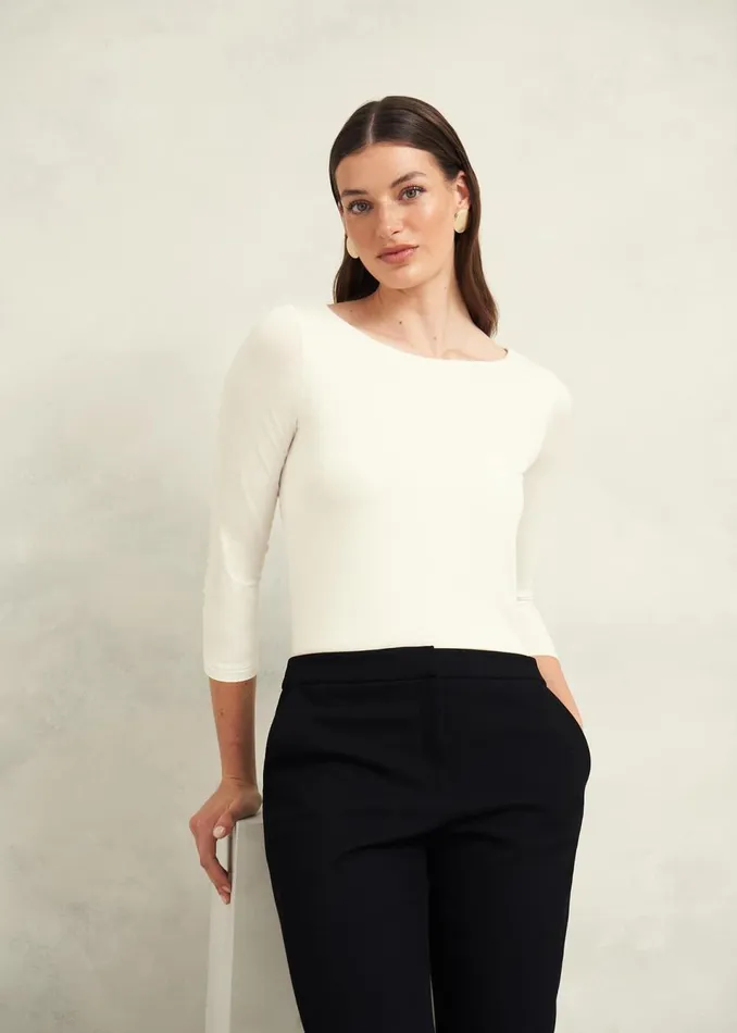 Women Tops Hobbs Sonya Plain Top Hobbs Ivory