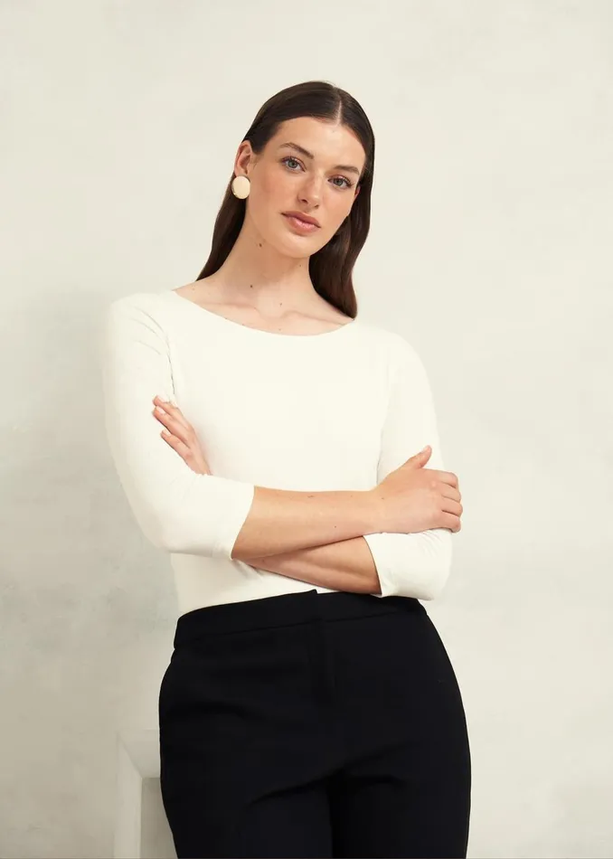 Women Tops Hobbs Sonya Plain Top Hobbs Ivory
