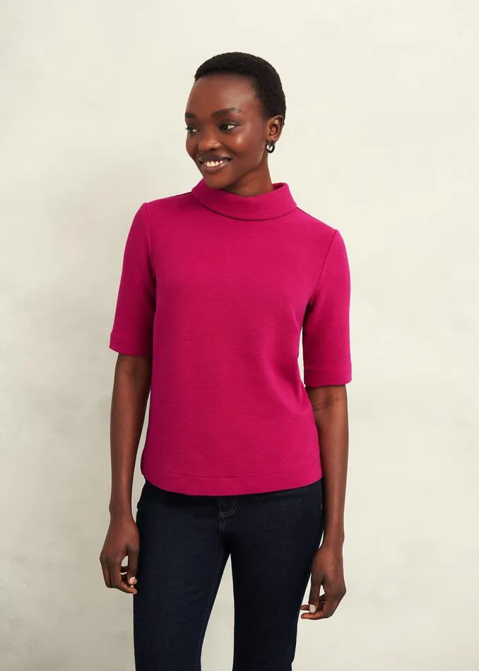 Women Tops Hobbs Tali Textured Top Cranberry