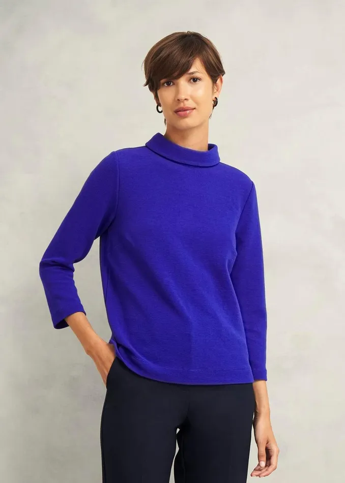 Women Tops Hobbs Tali Textured Top Eclipse Blue