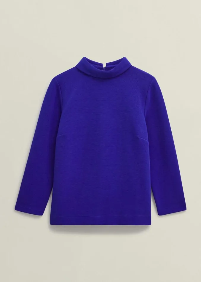 Women Tops Hobbs Tali Textured Top Eclipse Blue