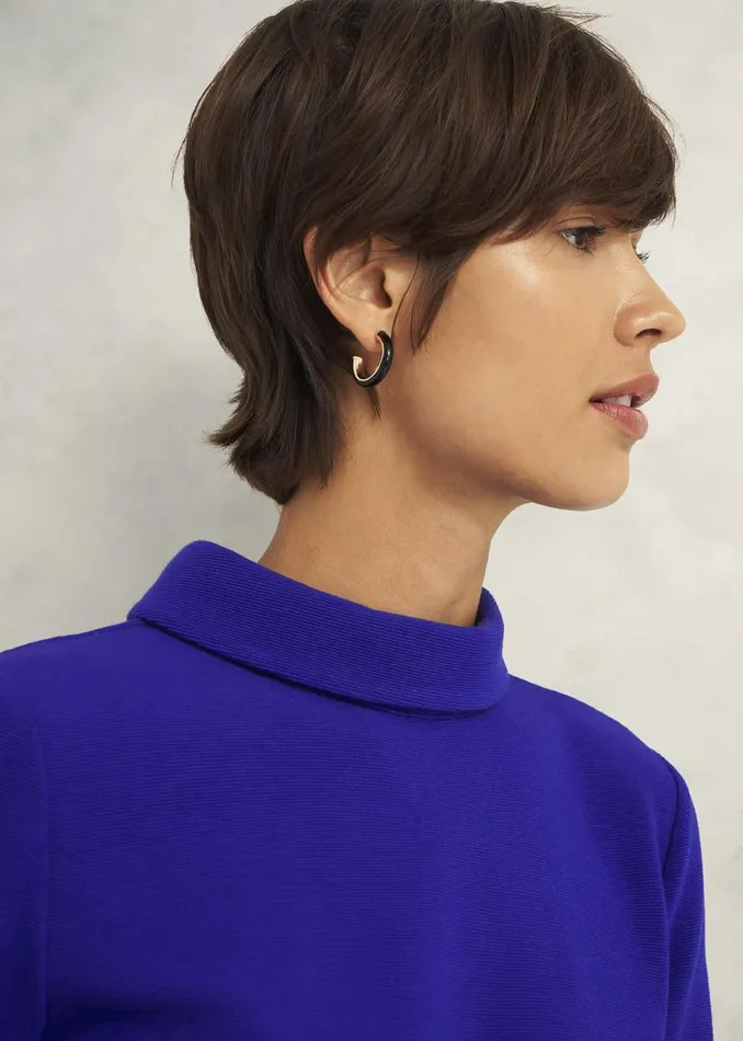 Women Tops Hobbs Tali Textured Top Eclipse Blue