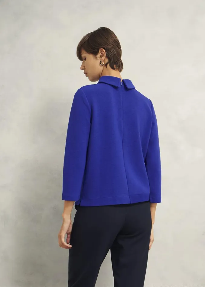 Women Tops Hobbs Tali Textured Top Eclipse Blue