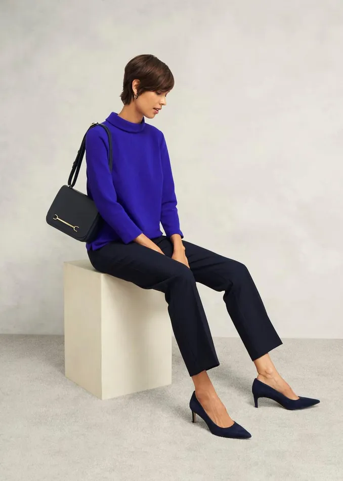 Women Tops Hobbs Tali Textured Top Eclipse Blue