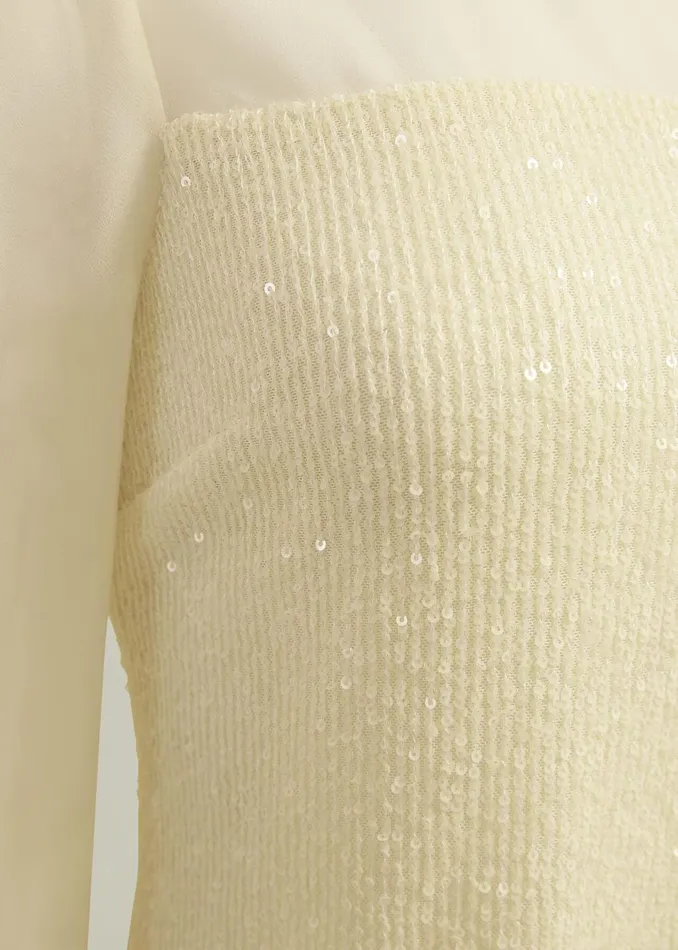 Women Tops Hobbs Zariah Sequin Top Buttercream