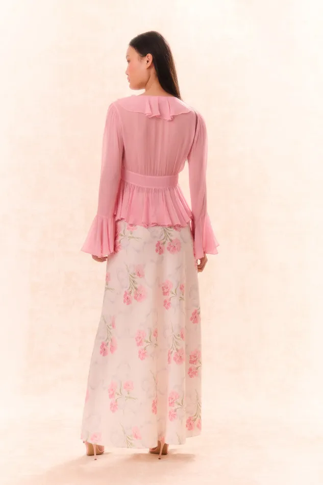 Women Tops LoveShackFancy Ovidia Bell Sleeve Top Pink