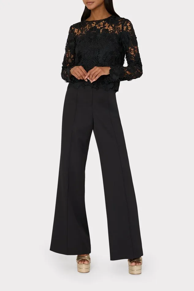 Women Tops Milly Nori Long Sleeve Lace Top Black Women Tops Milly Nori Long Sleeve Lace Top Black