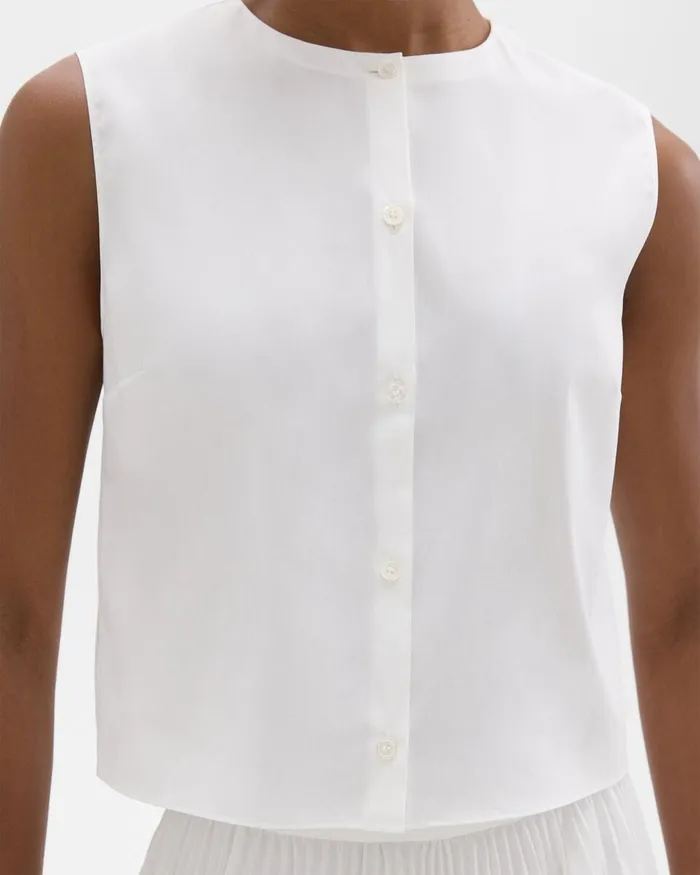 Women Tops Theory Shell Top In Good Cotton White