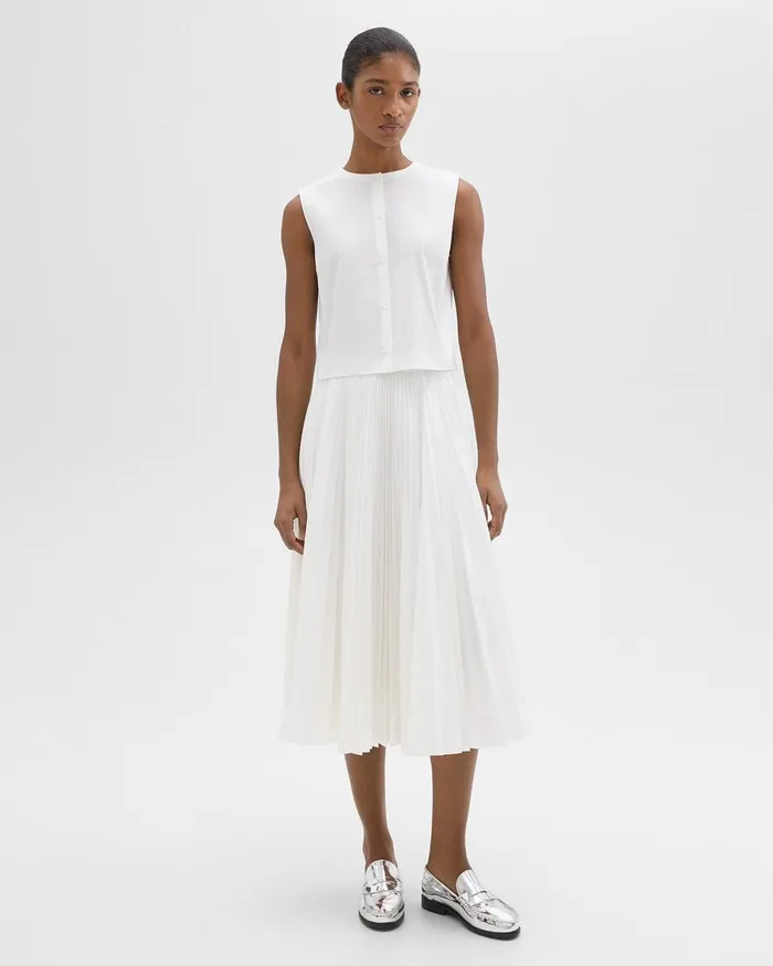 Women Tops Theory Shell Top In Good Cotton White