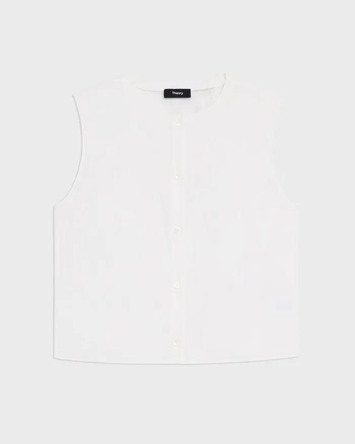 Women Tops Theory Shell Top In Good Cotton White