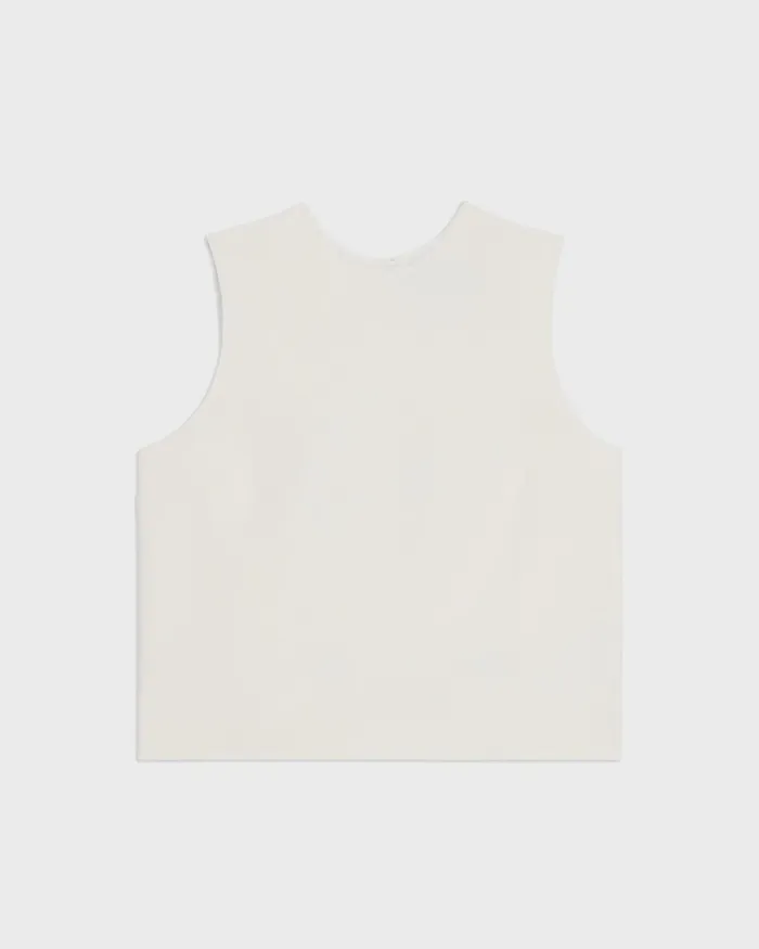 Women Tops Theory Sleeveless Crewneck Top In Admiral Crepe Rice