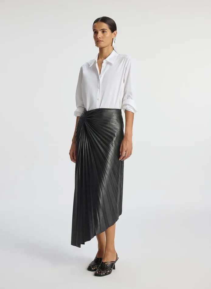 Women Tracy Smooth Vegan Leather Skirt Black ALC Skirts