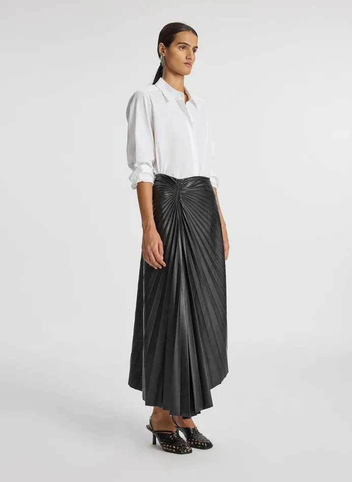 Women Tracy Smooth Vegan Leather Skirt Black ALC Skirts