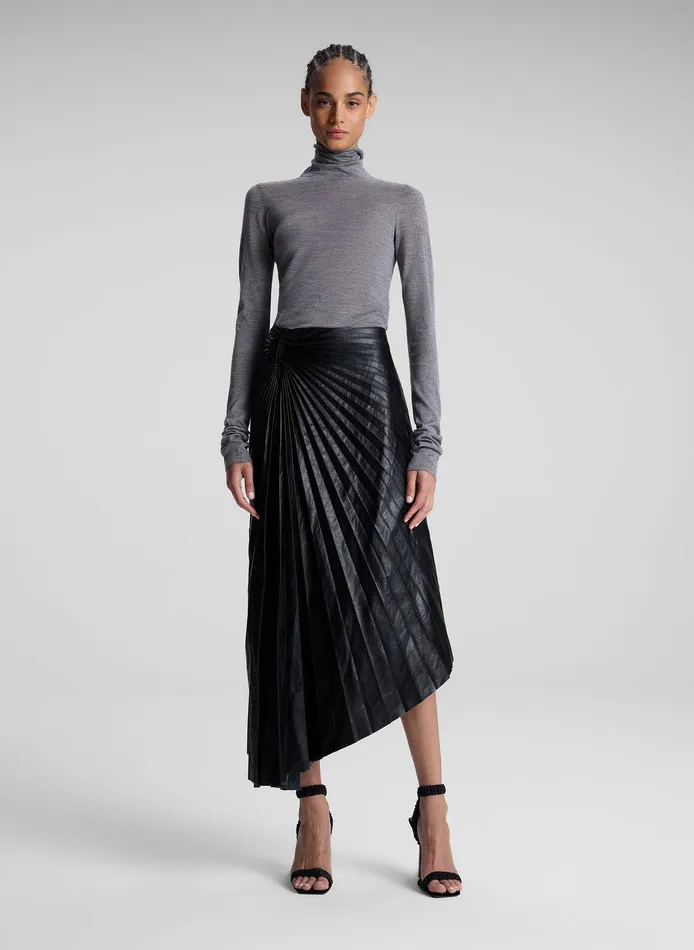 Women Tracy Textured Vegan Leather Skirt Black ALC Skirts