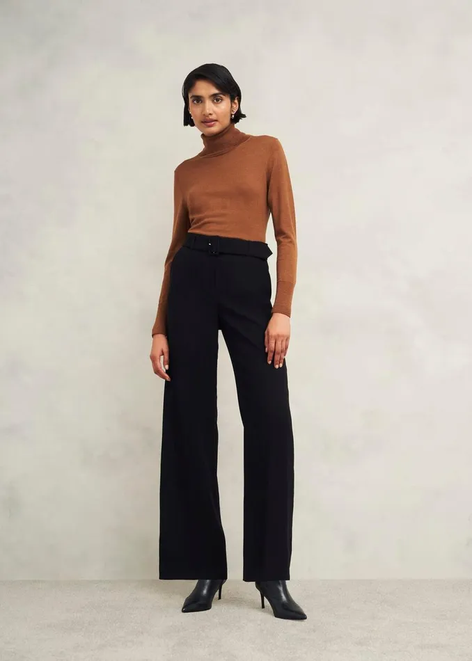 Women Trousers Hobbs Drew Wide Trousers Black