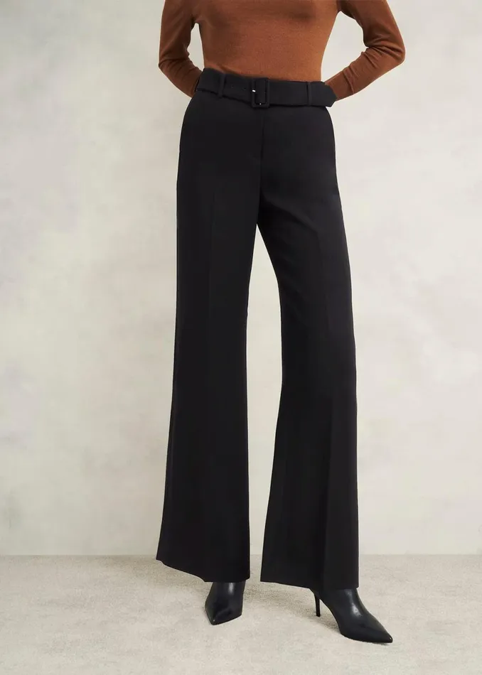 Women Trousers Hobbs Drew Wide Trousers Black